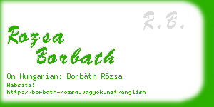 rozsa borbath business card