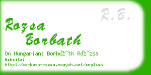 rozsa borbath business card